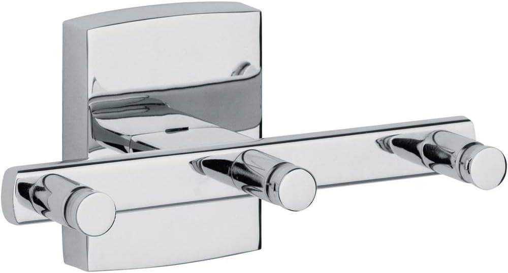tesa KLAAM Toiletborstelhouder - Zelfklevend - Verchroomd Metaal - 416 x 92 x 131 mm