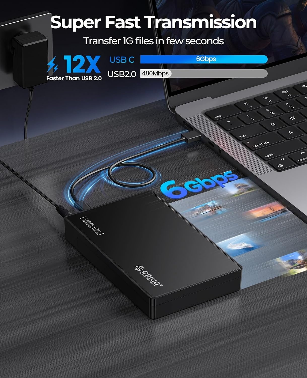 ORICO 3,5 inch USB 3.1 Type-C HDD behuizing voor SATA harde schijven tot 20TB