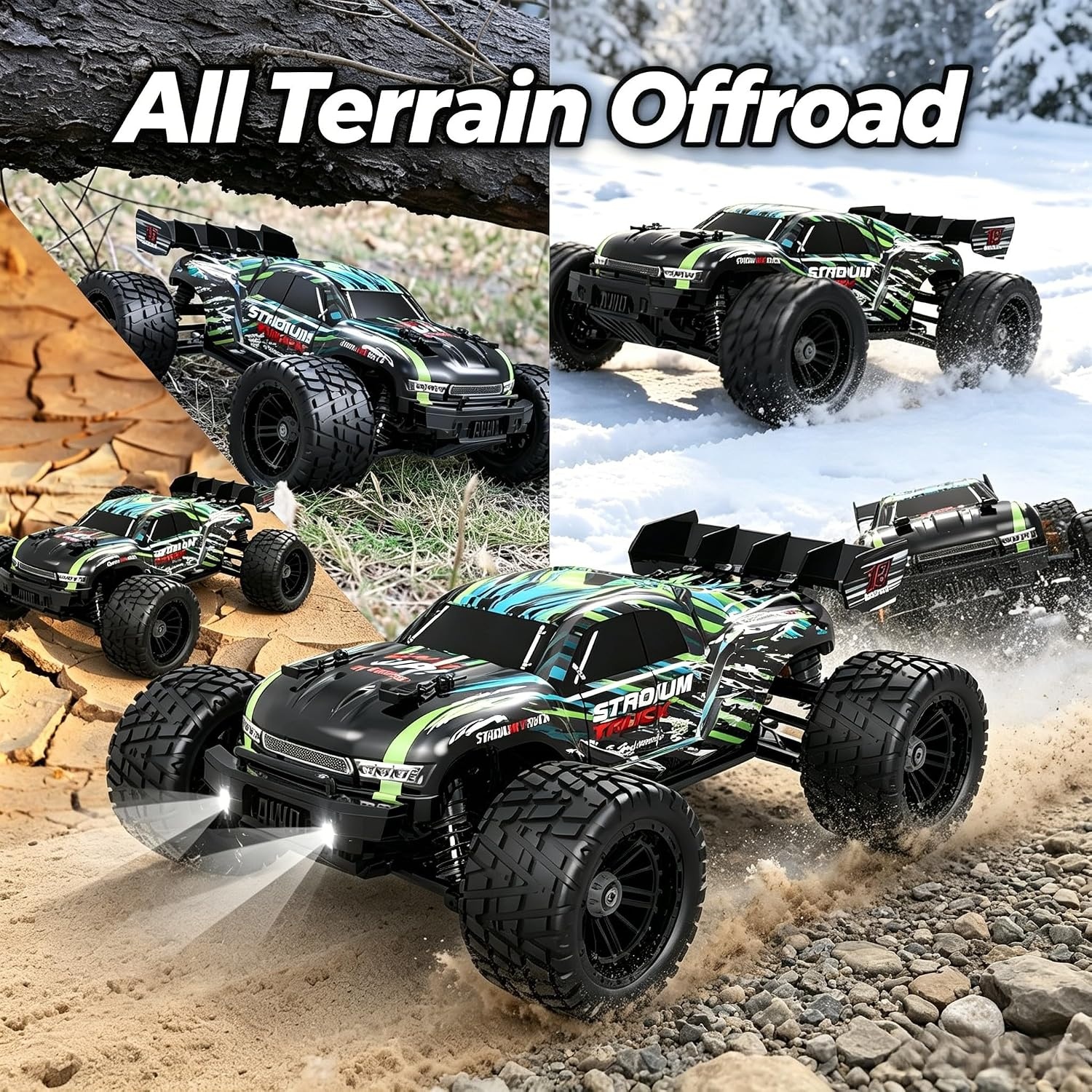 HAIBOXING Op afstand bestuurde auto 18858E, 1/18, nieuw model 4WD 36+ km/u, hobby, offroad, monstertruck met 2 batterijen, waterdicht, RC Truggy RTR, terreinspeelgoed, 35 minuten looptijd