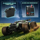 HAIBOXING Op afstand bestuurde auto 18858E, 1/18, nieuw model 4WD 36+ km/u, hobby, offroad, monstertruck met 2 batterijen, waterdicht, RC Truggy RTR, terreinspeelgoed, 35 minuten looptijd