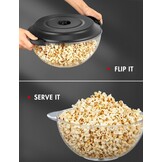 Yabano Popcornmachine voor thuis, maker met suiker en olie, afneembaar verwarmingsoppervlak, popcornpopper, anti-aanbaklaag, groot deksel als serveerschaal, ruimtebesparende opslag