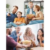 Yabano Popcornmachine voor thuis, maker met suiker en olie, afneembaar verwarmingsoppervlak, popcornpopper, anti-aanbaklaag, groot deksel als serveerschaal, ruimtebesparende opslag