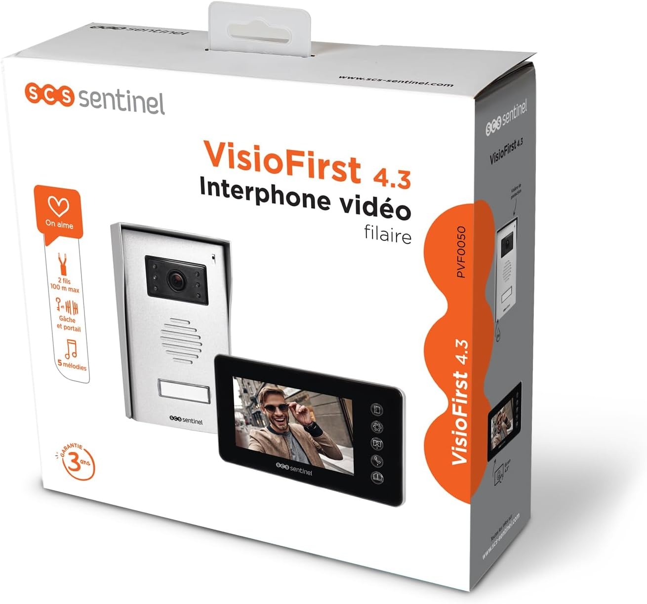 SCS Sentinel Prim'VisioFirst 4.3 Wired Video Intercom - 4.3 inch beeldscherm