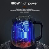 SOKANY 800 W Elektrische hakmolen met 5 l roestvrijstalen kom, multifunctionele hakmolen met 3 snelheden, vleesmolen met 4 messen voor vlees, uien, fruit en groenten - Maat SK-7015, 800W, 5L