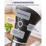 KAUGIC Elektrische Oorreiniger met Dubbel Reservoir - 4 Drukstanden - IPX7 Waterdicht - Transparant Grijs