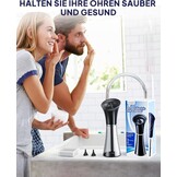 KAUGIC Elektrische Oorreiniger met Dubbel Reservoir - 4 Drukstanden - IPX7 Waterdicht - Transparant Grijs