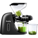 Fretta Masticating Juicer Slow Juicer Sapcentrifuge, groente en fruit, 200 W, fruitpers, elektrische sappers, selderij, sapmaker, machine, koude pers, fruitpers, 76 mm, BPA-vrij (Zwart)