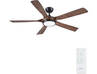 Newday Plafondventilatoren Houten Zwart,142CM Plafondventilator met verlichting en afstandsbediening Rustig, Plafondventilator groot met licht dimbaar, Ventilator Lamp Plafond