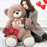 MorisMos Gigantische Teddybeer 130 cm - XXL Knuffelbeer - Donkerbruin