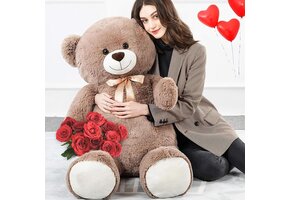 XXL Teddybeer 130 cm Donkerbruin - Zacht & Anti-allergeen met 34% Korting