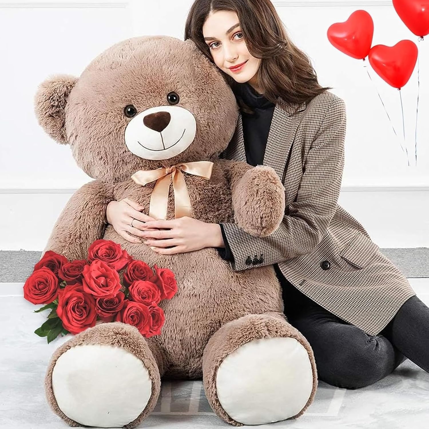 MorisMos Gigantische Teddybeer 130 cm - XXL Knuffelbeer - Donkerbruin