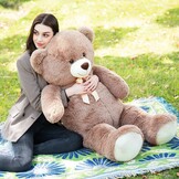 MorisMos Gigantische Teddybeer 130 cm - XXL Knuffelbeer - Donkerbruin