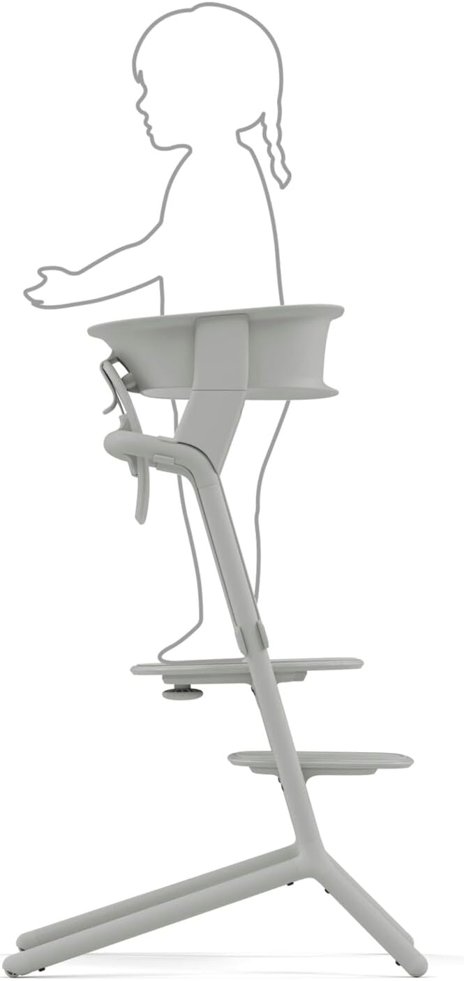 Cybex Gold LEMO Leertorenset, Voor het ombouwen van de LEMO hoge kinderstoel tot leertoren, 1-5 jaar (tot 25 kg), Inclusief 2 antislip siliconenmatten voor de zitting en voetsteun, Suede Grey (Grijs)