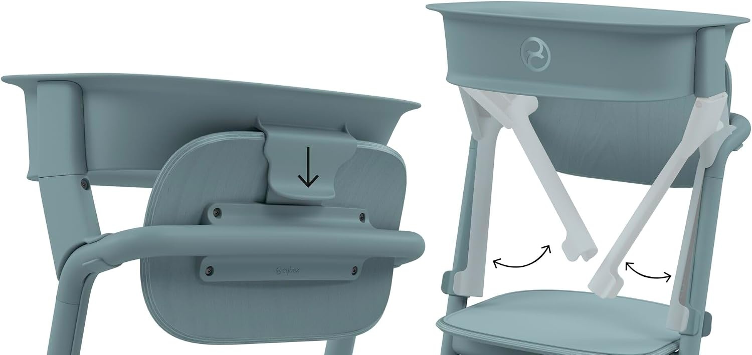 Cybex Gold LEMO Leertorenset, Voor het ombouwen van de LEMO hoge kinderstoel tot leertoren, 1-5 jaar (tot 25 kg), Inclusief 2 antislip siliconenmatten voor de zitting en voetsteun, Suede Grey (Grijs)