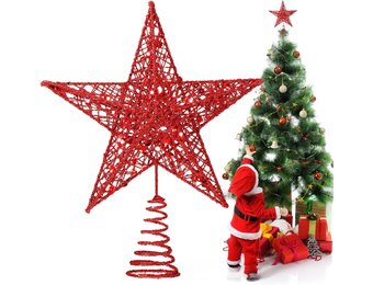 Kerstboompiek Ster Metaal Rood 20 cm - 79% Korting