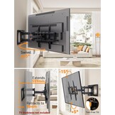 Zwarte TV-muurbeugel Full Motion 42-90" (34% korting)