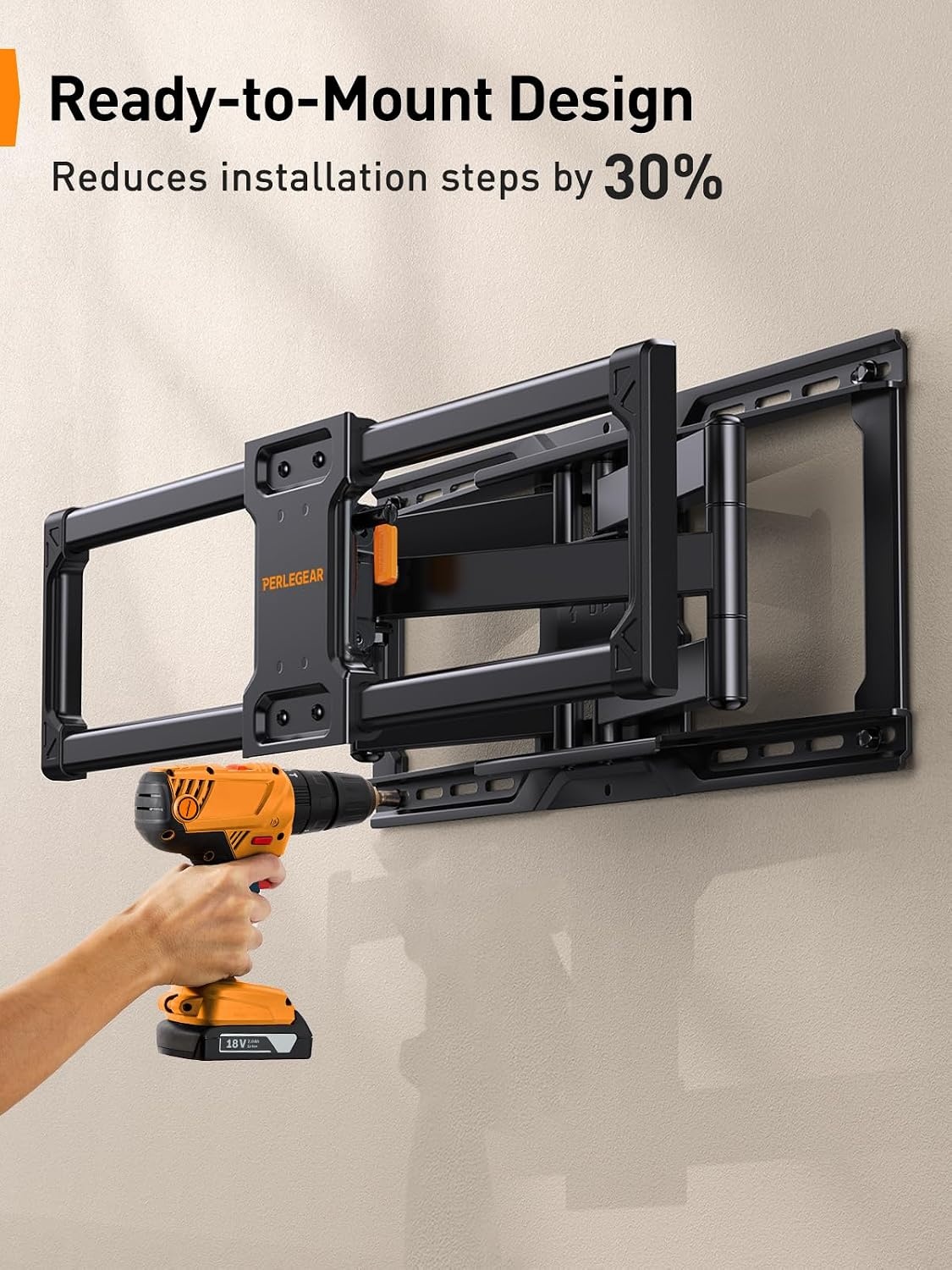 Zwarte TV-muurbeugel Full Motion 42-90" (34% korting)