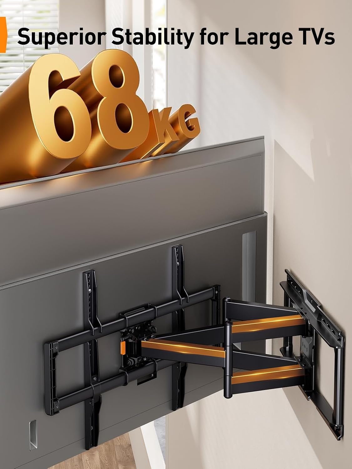 Zwarte TV-muurbeugel Full Motion 42-90" (34% korting)