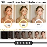 KOSCHEAL Ringlamp 12 inch met Statief - 40 RGB Modi & 3 Kleuren - 33% Korting