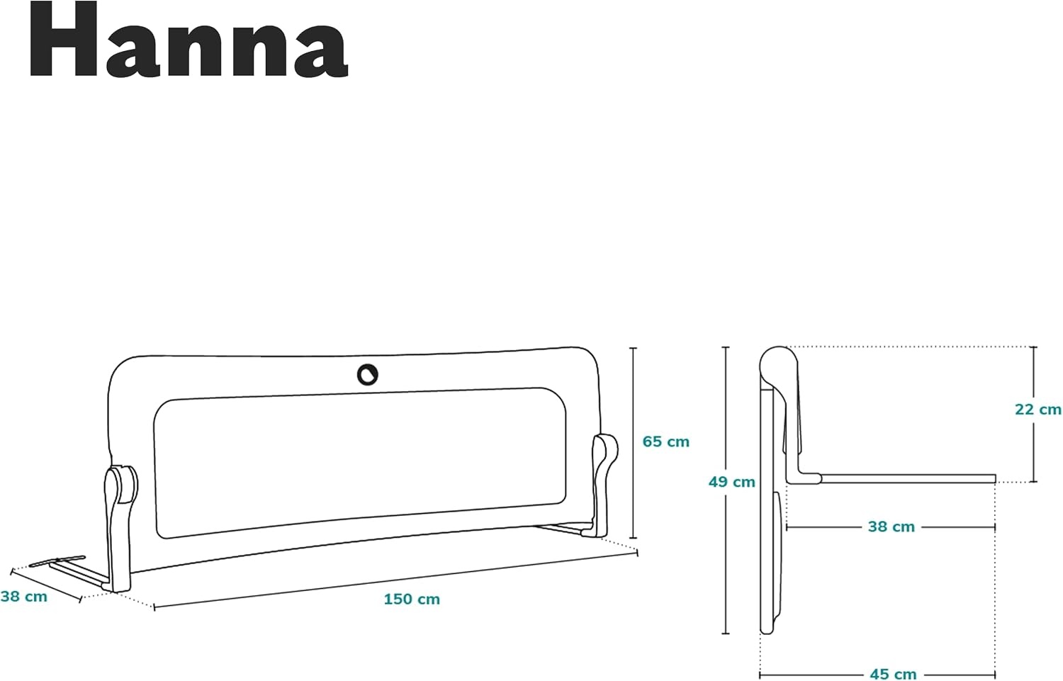 LIONELO Hanna Bedhekje 150x66cm - Extra Hoog & Opvouwbaar met Korting!