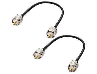 Coaxkabel PL-259 RG58 set van 2 voor HAM & CB-radio, antenne-analysator, dummy load, SWR-meter | UHF mannelijk naar UHF mannelijk, 50 Ohm, 30 cm