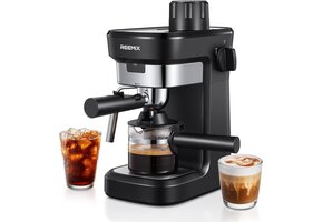 Espressomachine Zwart 6-bar | Incl. Melkopschuimer | 40% Korting