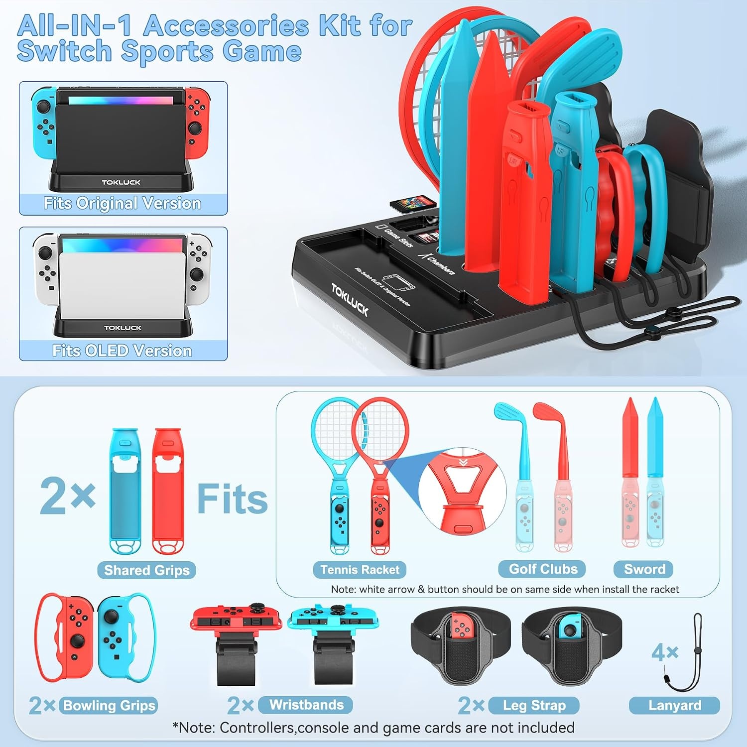 15-delige Nintendo Switch Sports Accessoireset met Organizer - 33% Korting