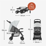 Hauck Shopper Neo II Buggy Grijs - Tot 25 kg - Compact & Lichtgewicht (7.5 kg) - 34% Korting