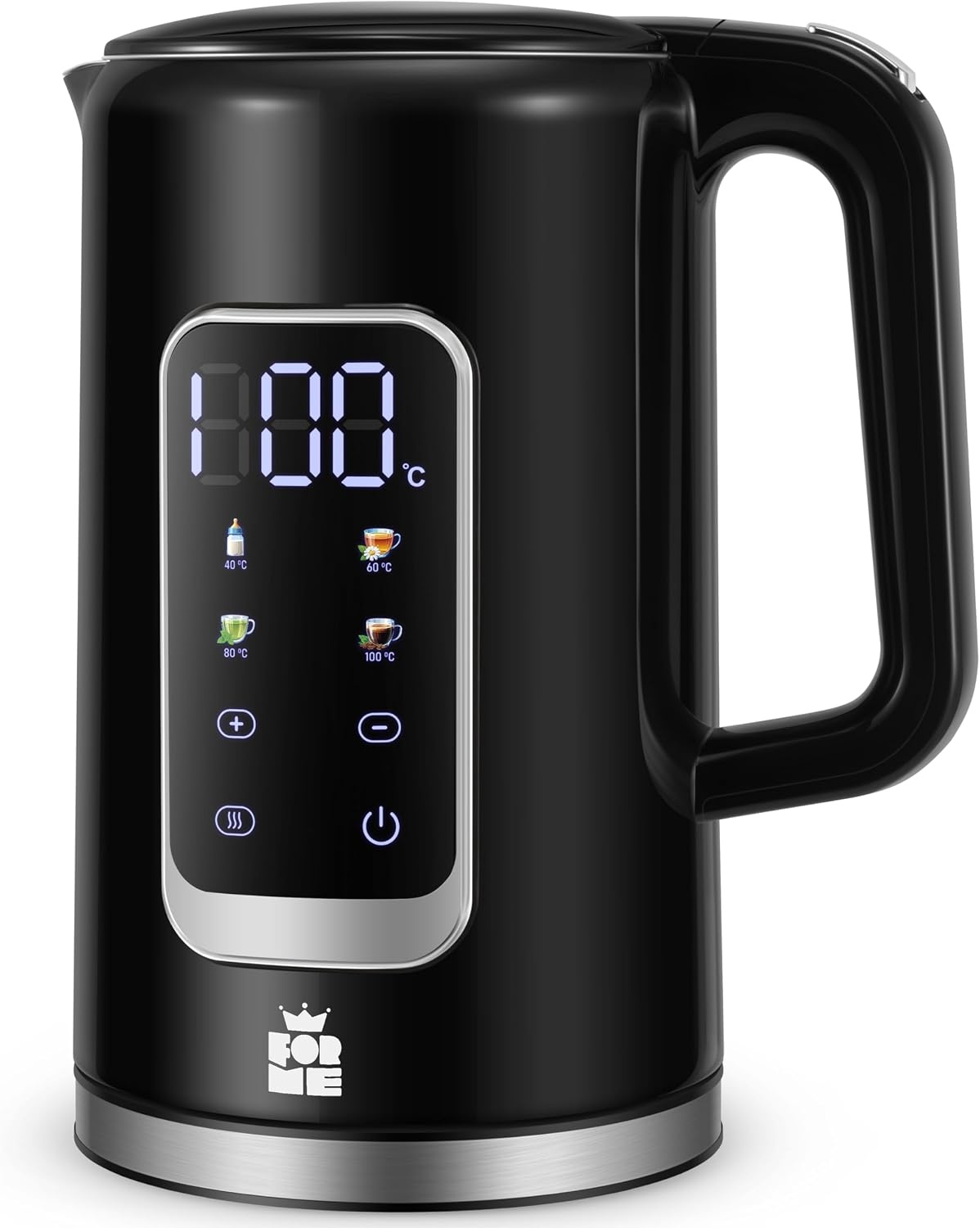 ForMe Waterkoker 1,7L Zwart - Temperatuurkeuze & Warmhoudfunctie (33% Korting)