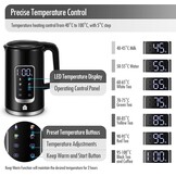 ForMe Waterkoker 1,7L Zwart - Temperatuurkeuze & Warmhoudfunctie (33% Korting)
