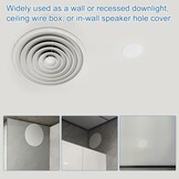 Plafondafdekking Wit met veren decoratie voor ronde gaten 10,5-12,5 cm | Afdekpaneel 4 inch PP voor muur, plafond, ventilator & downlight