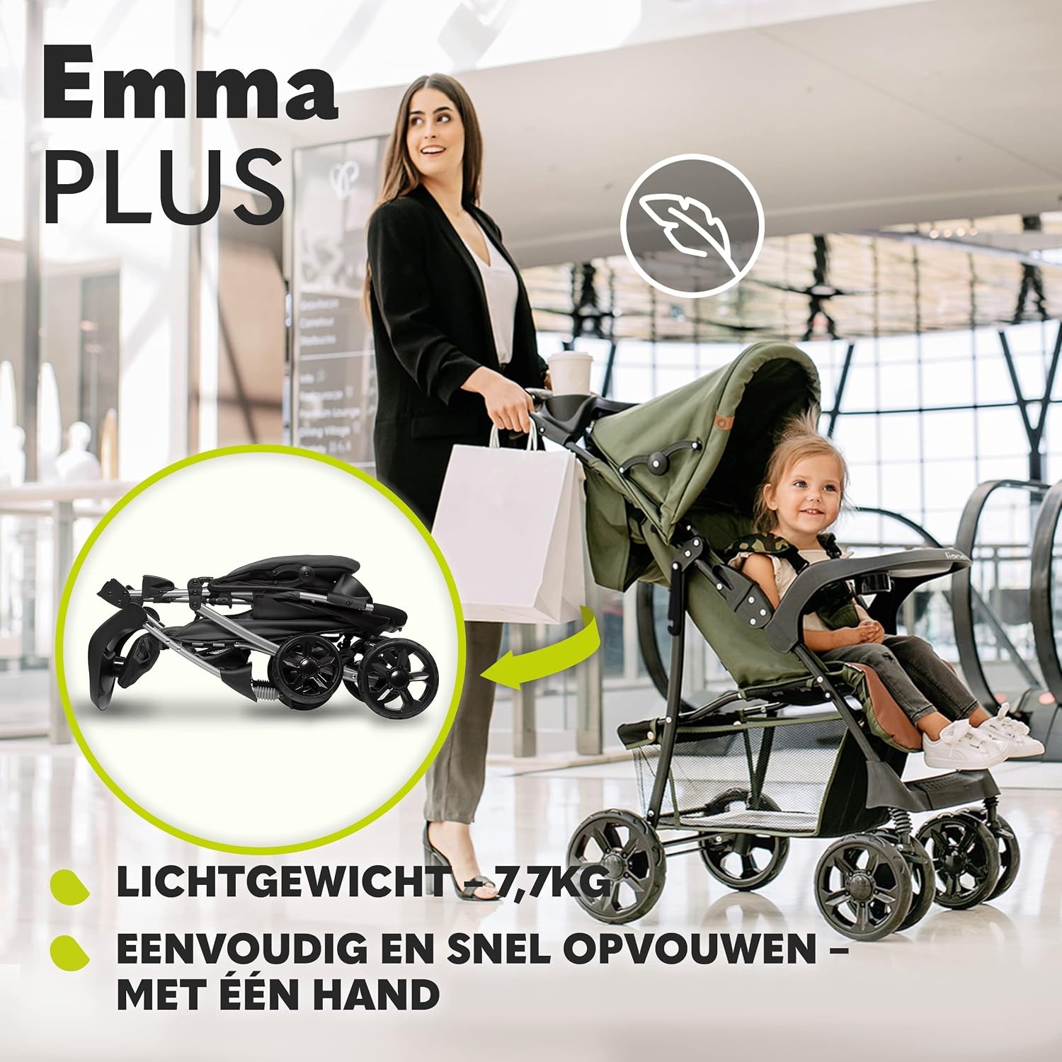 Lionelo Emma Plus Wandelwagen - Lichtgewicht & Inklapbaar - 34% Korting
