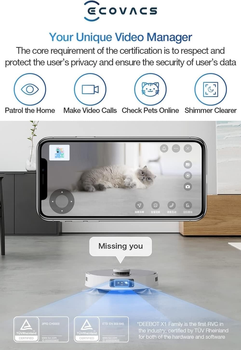 ECOVACS DEEBOT X1 OMNI Wit Robotstofzuiger - 35% Korting