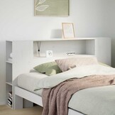 Hoofdbord Grenenhout Wit met Opbergruimte (150 cm) - 35% Korting