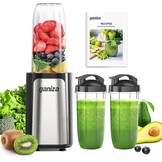 Ganiza Mixer 900W: Compacte Blender met 3 Bekers, 58% Korting