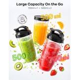 Ganiza Mixer 900W: Compacte Blender met 3 Bekers, 58% Korting