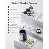 Ganiza Mixer 900W: Compacte Blender met 3 Bekers, 58% Korting