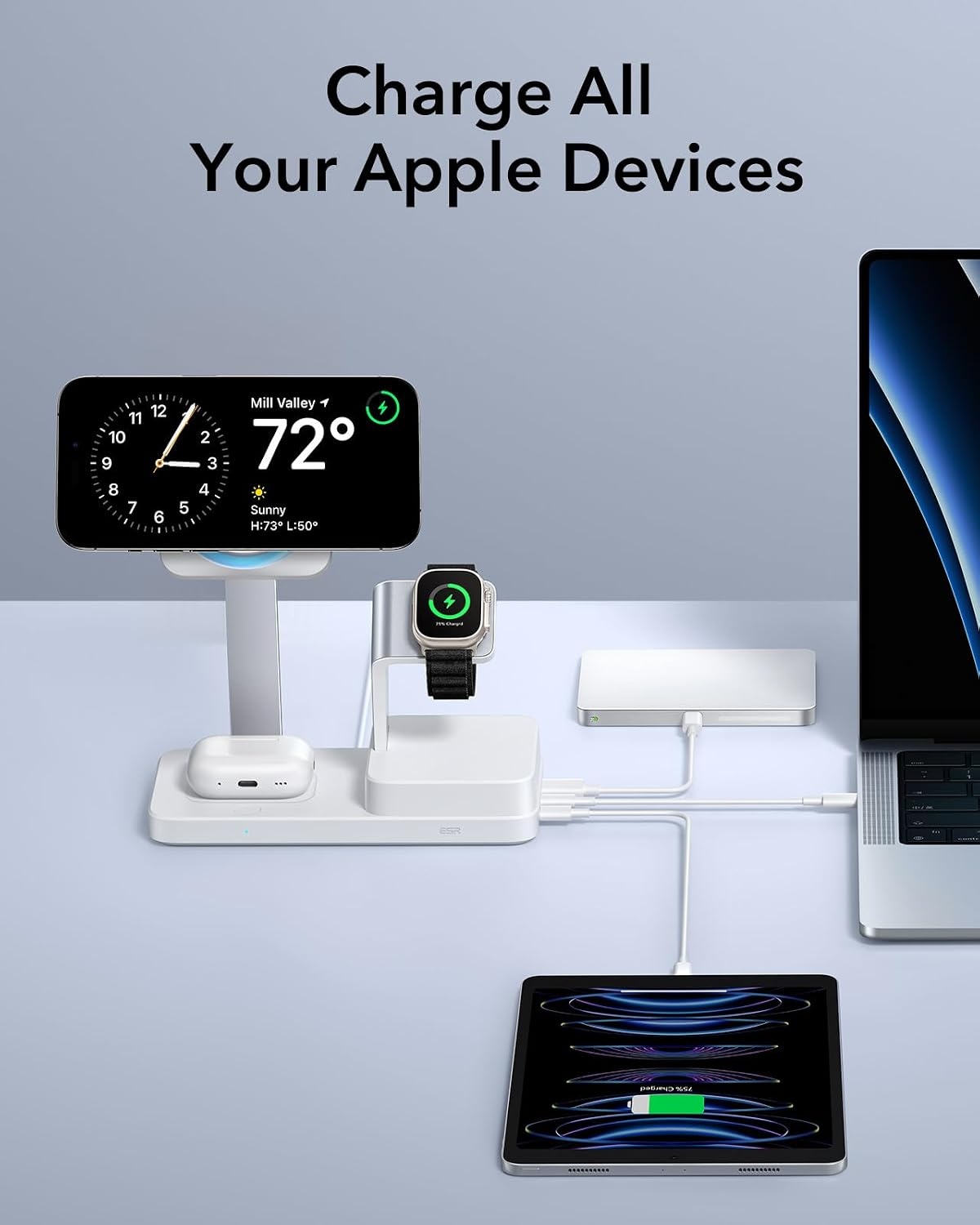 ESR 100W GaN Snellader 6-in-1 met MagSafe & Draadloos Laden - 34% Korting