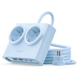 ORICO GaN PowerBrick 25W: Platte Stekkerdoos Blauw, 2x Stopcontact, 4x USB - 52% Korting!