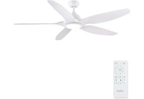 Plafondventilator met LED 153cm Wit - 41% Korting