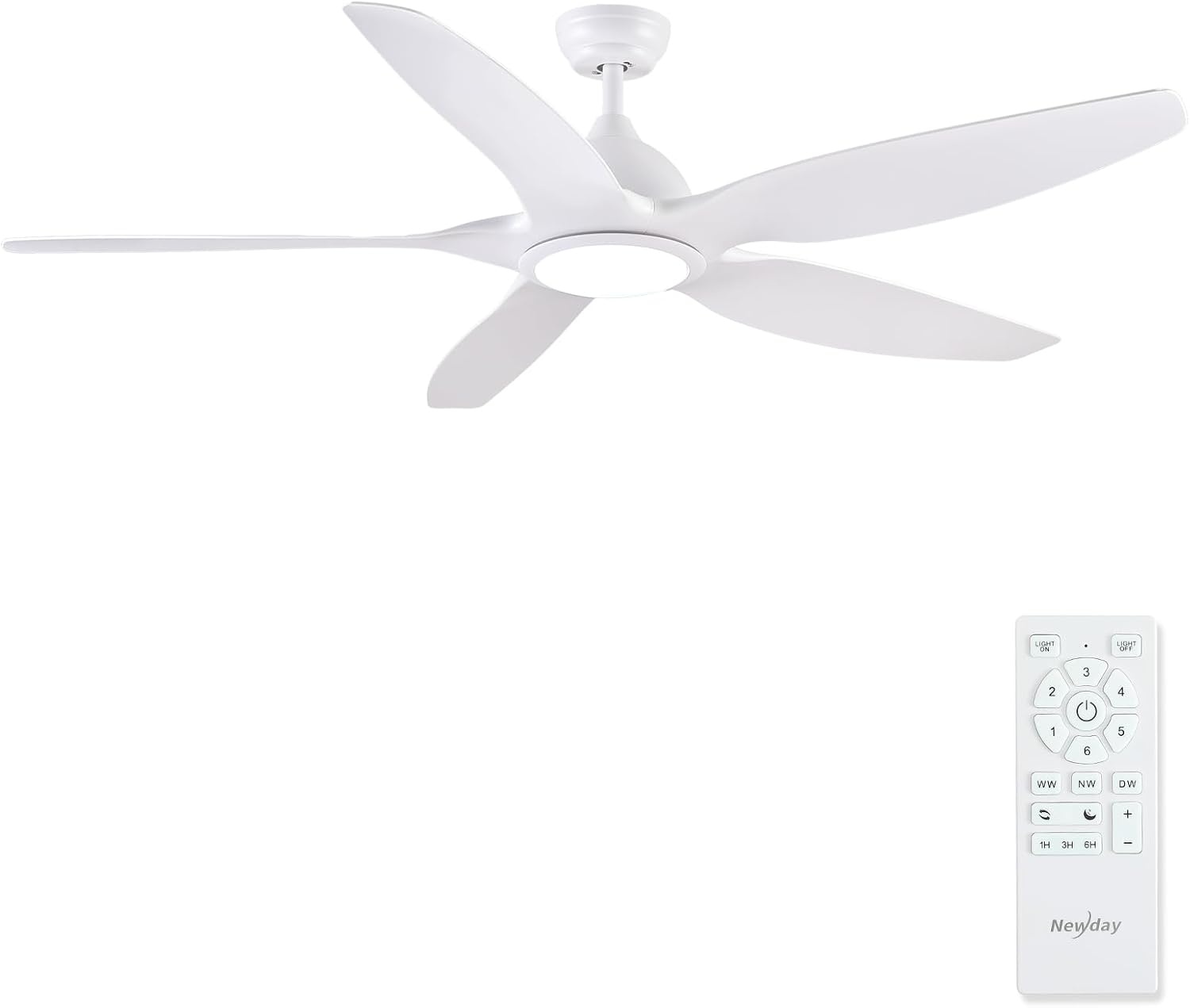 Newday Plafondventilator met Verlichting, Wit, 35% Korting