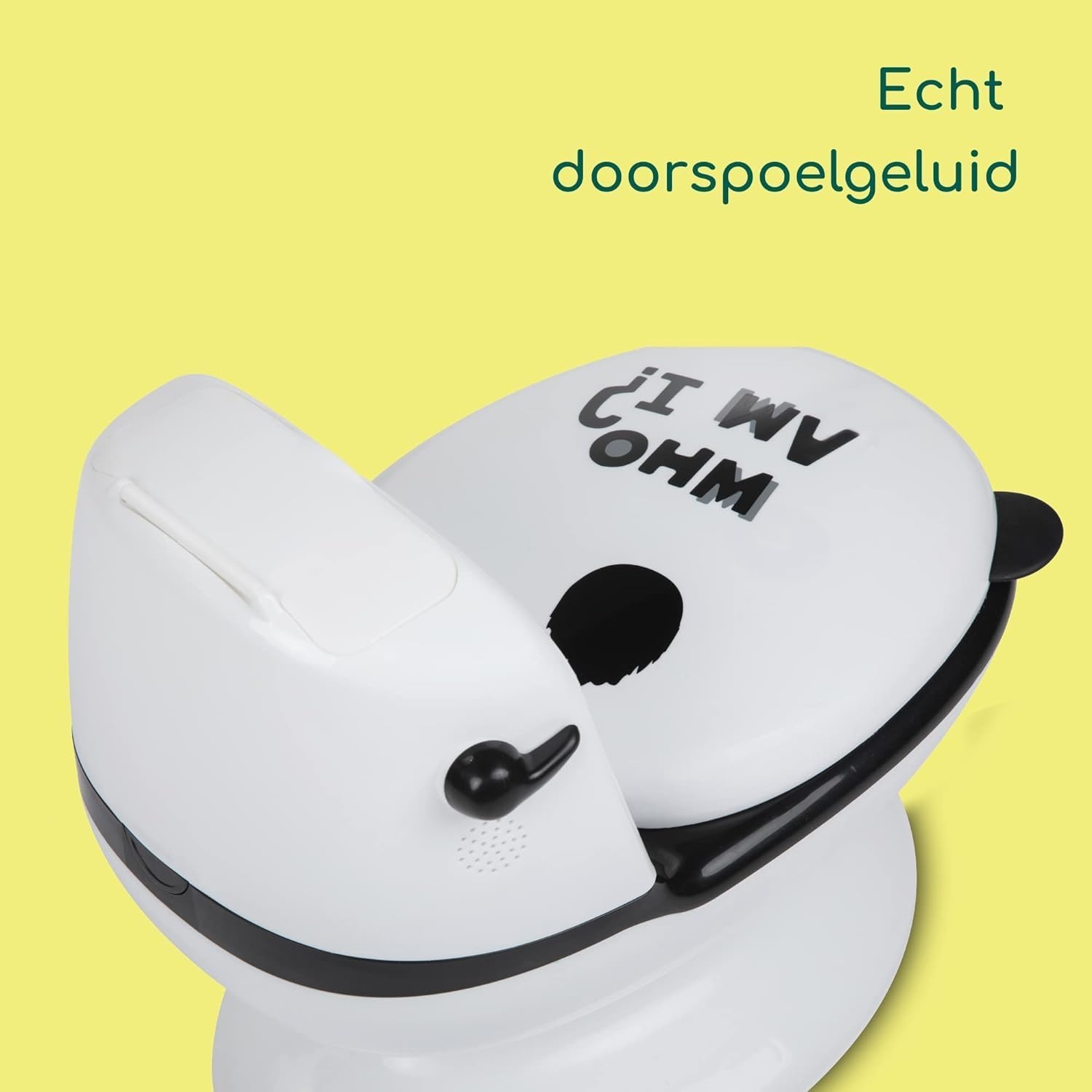 Bebeconfort Mini-Toilet, Baby Potje voor Zindelijkheidstraining, 1-3 jaar, 0-20 kg, Levensecht met Spatschild, Echt Spoelgeluid, Uitneembare Pot, Eenvoudig te Reinigen, Rubberen Voet, Panda