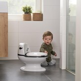 Bebeconfort Mini-Toilet, Baby Potje voor Zindelijkheidstraining, 1-3 jaar, 0-20 kg, Levensecht met Spatschild, Echt Spoelgeluid, Uitneembare Pot, Eenvoudig te Reinigen, Rubberen Voet, Panda