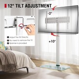 AOKCOS TV Standaard Vloer Draaibaar voor 42-55 65 75 85 inch, Kantelbaar Hoogte Verstelbaar TV Stand Mount, Universeel Vloerstandaard Hoog Max VESA 600x400mm 50kg
