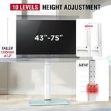 AOKCOS TV Standaard Vloer Draaibaar voor 42-55 65 75 85 inch, Kantelbaar Hoogte Verstelbaar TV Stand Mount, Universeel Vloerstandaard Hoog Max VESA 600x400mm 50kg