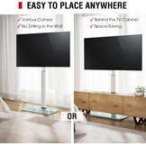AOKCOS TV Standaard Vloer Draaibaar voor 42-55 65 75 85 inch, Kantelbaar Hoogte Verstelbaar TV Stand Mount, Universeel Vloerstandaard Hoog Max VESA 600x400mm 50kg