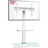 AOKCOS TV Standaard Vloer Draaibaar voor 32-55 65 inch TV, Kantelbaar Hoogte Verstelbaar TV Stand Mount, Universeel Vloerstandaard Hoog Max VESA 400x400mm 40kg Wit