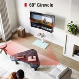 AOKCOS TV Standaard Vloer Draaibaar voor 32-55 65 inch TV, Kantelbaar Hoogte Verstelbaar TV Stand Mount, Universeel Vloerstandaard Hoog Max VESA 400x400mm 40kg Wit
