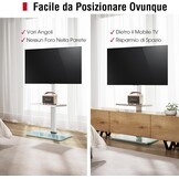 AOKCOS TV Standaard Vloer Draaibaar voor 32-55 65 inch TV, Kantelbaar Hoogte Verstelbaar TV Stand Mount, Universeel Vloerstandaard Hoog Max VESA 400x400mm 40kg Wit