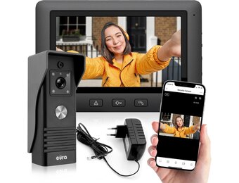 Video Deurintercom Systeem met 7" Kleurenmonitor & WiFi - Zwart - 35% Korting
